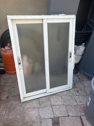 Ventana corredera aluminio blanca 80x105