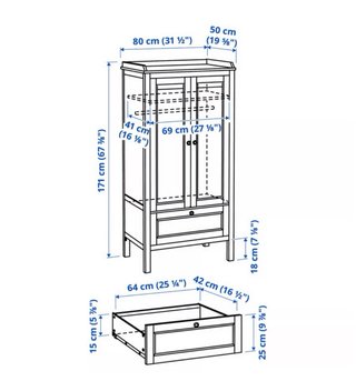 Armario SUNDVIK IKEA blanco 80x50x171 cm