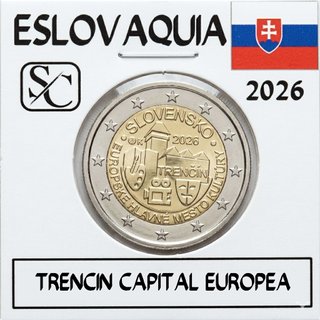 Moneda conmemorativa 2€ Eslovaquia 2026 Trencin Ca