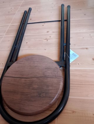 Taburete Alto Negro y Marrón Sin Estrenar
