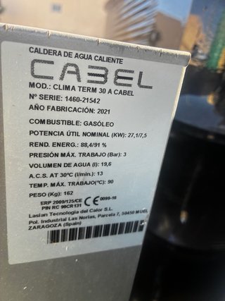 Caldera gasoil Cabel