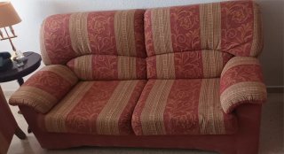 Sofá 3 plazas y 2 sillones orejeros tela tapiceria