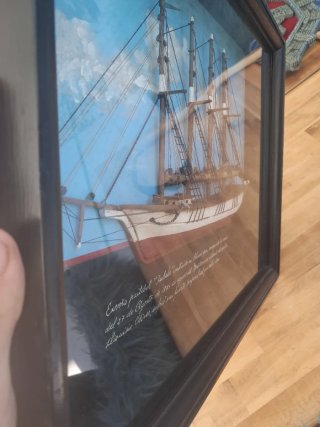 Cuadro 3D de un Barco con 4 mastiles