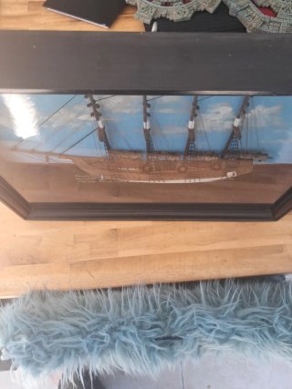 Cuadro 3D de un Barco con 4 mastiles