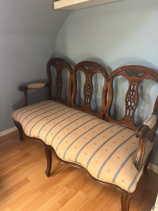 Sofá antiguo de madera de roble macizo
