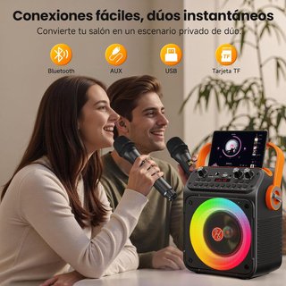 SIN ABRIR Karaoke con 2 Micrófonos Inalámbrico 60W