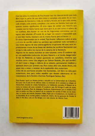 LIBRO EXPERIMENTOS CON LA VERDAD DE PAUL AUSTER