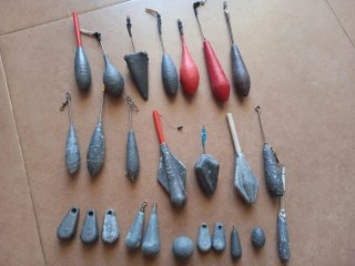 Lotes de plomos de pesca variados