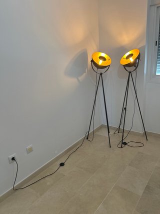 Lampada da terra vintage nera e dorata (2 unità)