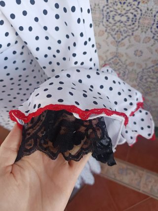 Vestido Flamenca Lunares Negro Talla Única
