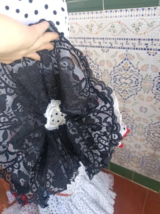 Vestido Flamenca Lunares Negro Talla Única