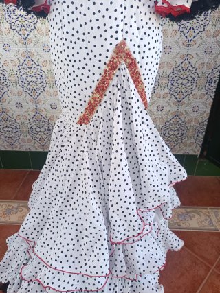 Vestido Flamenca Lunares Negro Talla Única