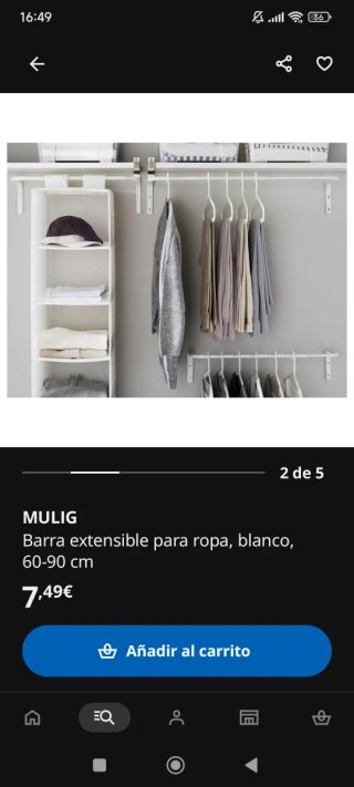 3 Percheros Extensibles Ikea Mulig Blancos