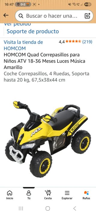 Quad correpasillos amarillo y negro