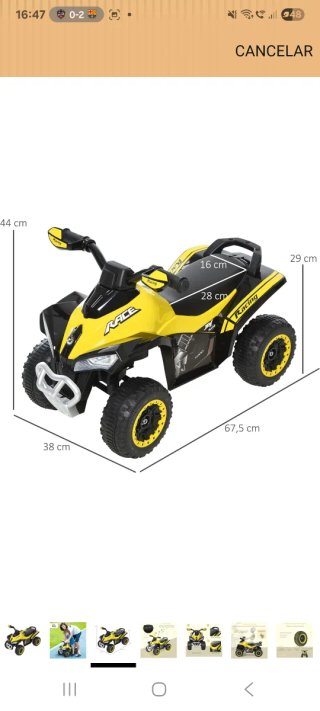 Quad correpasillos amarillo y negro