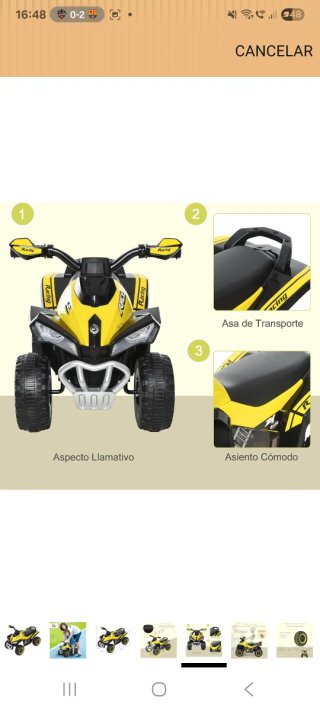 Quad correpasillos amarillo y negro