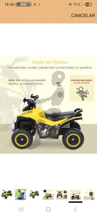 Quad correpasillos amarillo y negro