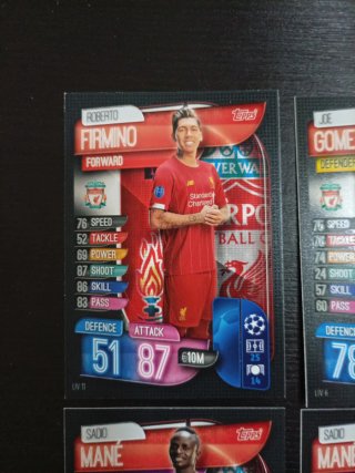 Lote 4 Cartas Topps Liverpool Champions 2019
