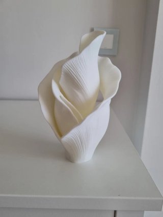 Jarrón pétalos blanco mate 19cm