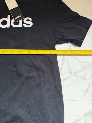 Camiseta Adidas Negra Logo Blanco Talla 15-16