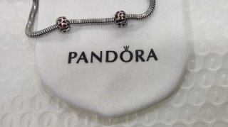 2 Charms Pandora Corazones Rojos Plata