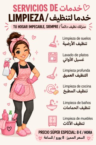 trabajadora de limpieza por horas