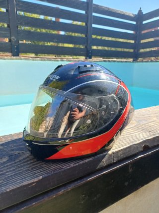 Casco Nolan S Negro/Rojo