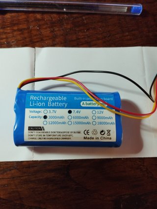 Batería Li-ion 2S1P 18650 7.4V 3000mAh PH2.0-3P