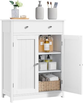 Armario bajo baño comedor 1 cajón 2 puertas blanco