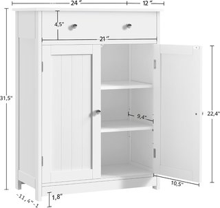 Armario bajo baño comedor 1 cajón 2 puertas blanco