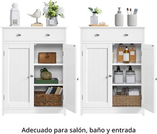 Armario bajo baño comedor 1 cajón 2 puertas blanco