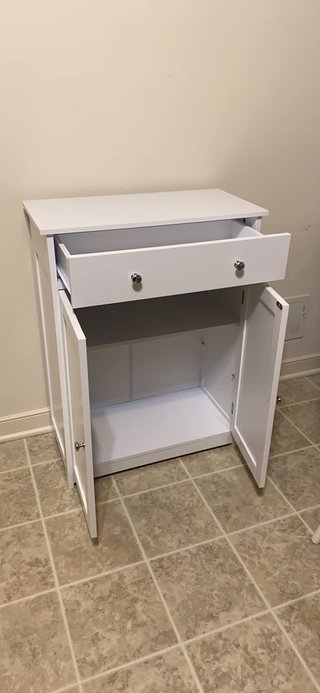Armario bajo baño comedor 1 cajón 2 puertas blanco