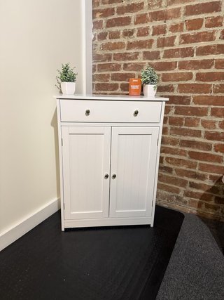 Armario bajo baño comedor 1 cajón 2 puertas blanco