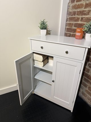 Armario bajo baño comedor 1 cajón 2 puertas blanco