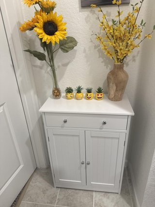 Armario bajo baño comedor 1 cajón 2 puertas blanco