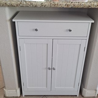 Armario bajo baño comedor 1 cajón 2 puertas blanco