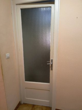Puerta madera años 60 con cristal