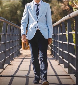 Traje de comunión niño azul claro