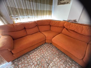 Sofá Rinconero Naranja Tela.