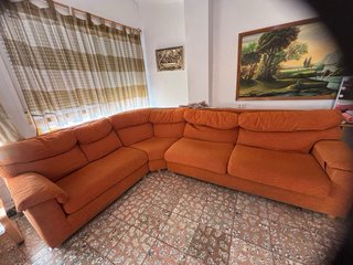 Sofá Rinconero Naranja Tela.