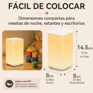 LÁMPARA MESITA NOCHE TÁCTIL RGB 4000MAH