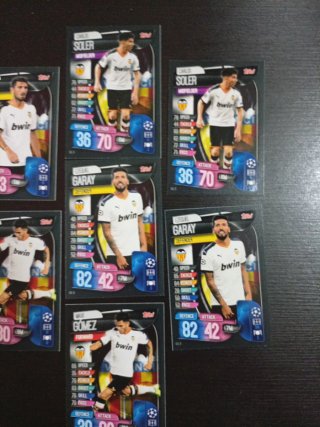 7 Cartas Valencia Topps Champions League 2019-20