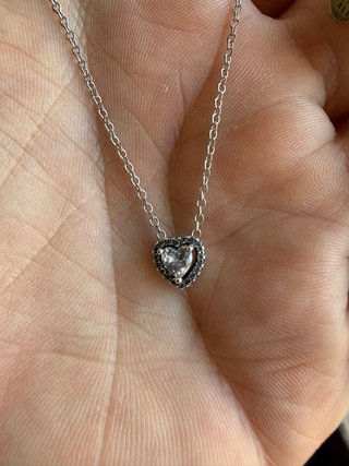 Collar Pandora Corazón Brillante Plata