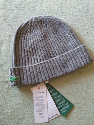 Gorro Lacoste gris multicolor