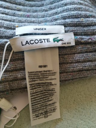Gorro Lacoste gris multicolor