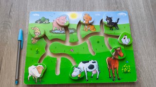 Laberinto deslizante animales granja