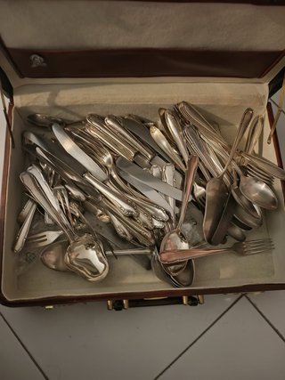 Cubiertos bañados de plata (acero inoxidable)