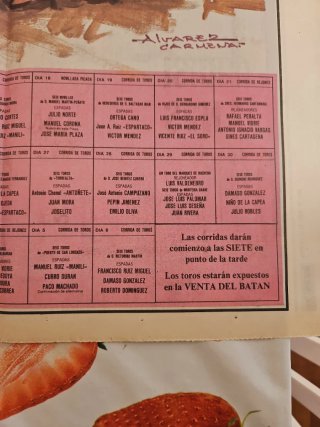 Cartel taurino de la feria de San Isidro año 1988
