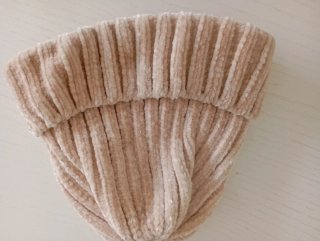 Gorro de lana tejido beige