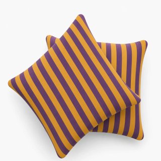 Pack 2 Cojines Rayas Naranja y Morado 45x45